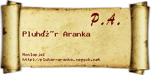 Pluhár Aranka névjegykártya