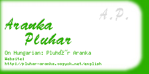 aranka pluhar business card